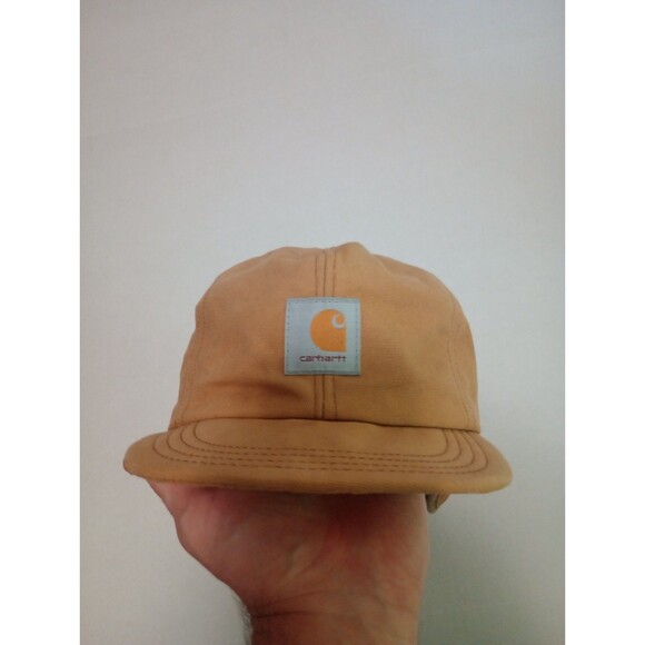 Vintage Carhartt Duck Canvas Cap Hat Mens Medium Tan Ear Flap Thermal WIP USA - Picture 1 of 12